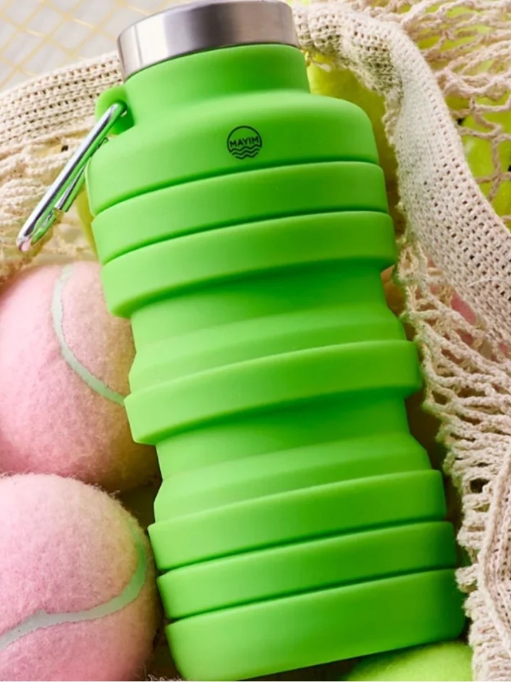 NWT Free People x Mayim Collapsible Carabiner Bottle in Lime
